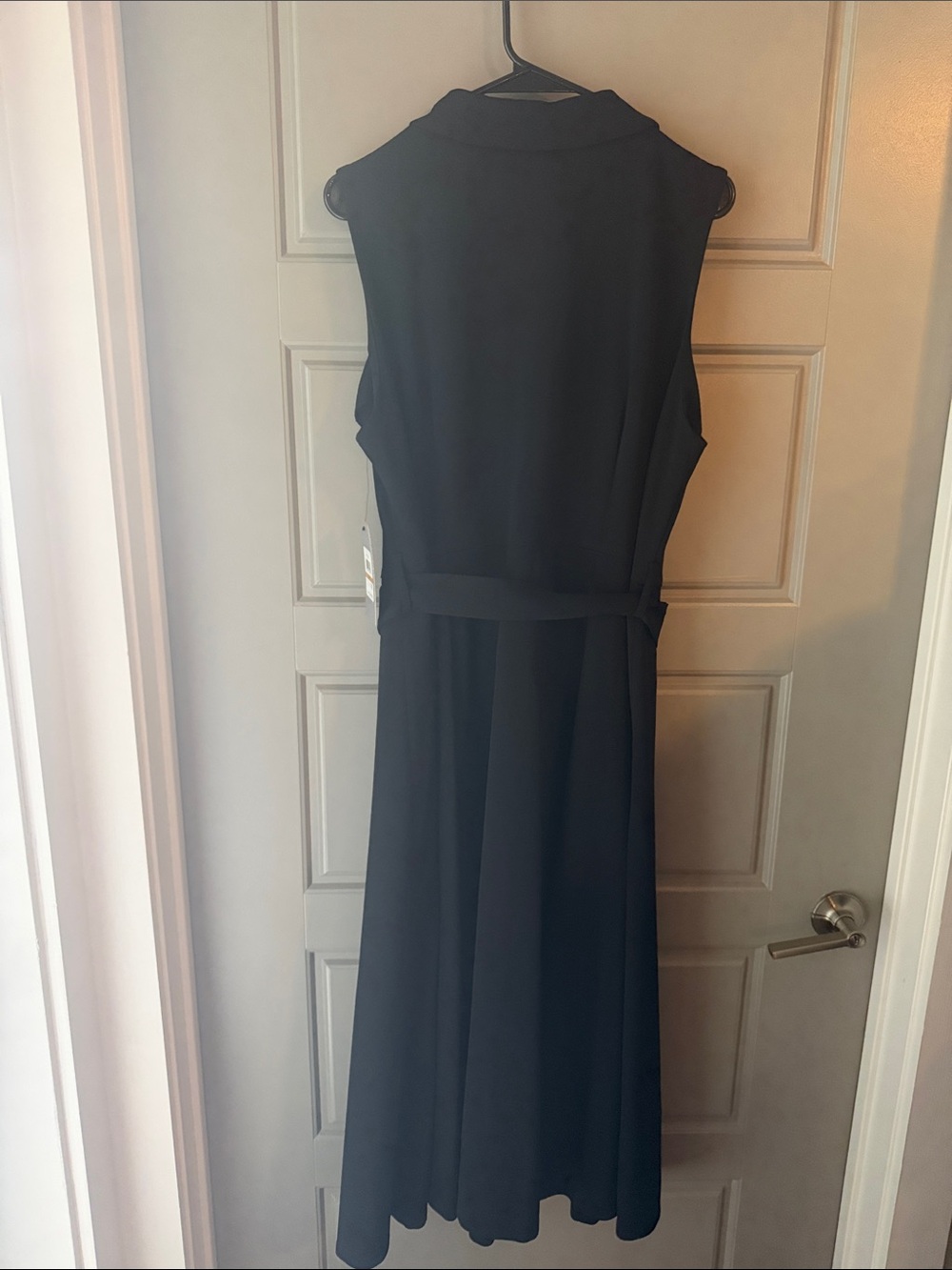 Marc New York Black Sleeveless Dress With Belt And Brown Buckle - Picture 2 of 3
